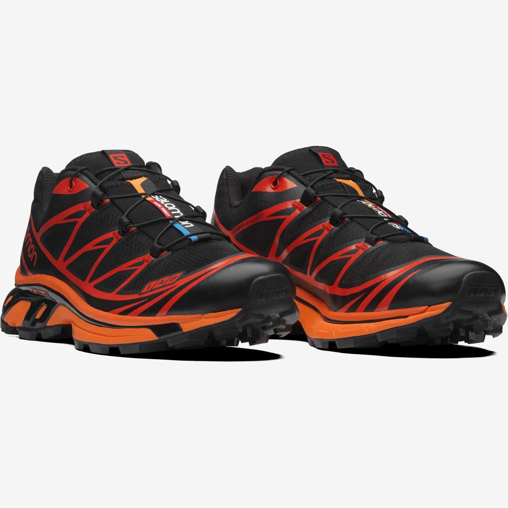 Men's Salomon XT-6 Sneakers Black/Orange | WESF-37026