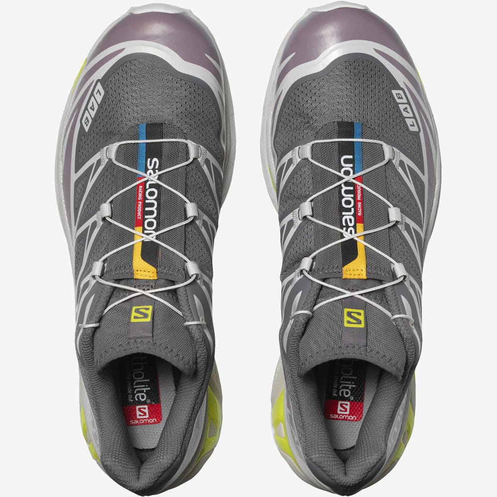 Men's Salomon XT-6 Sneakers Grey/Purple | SWBJ-64581