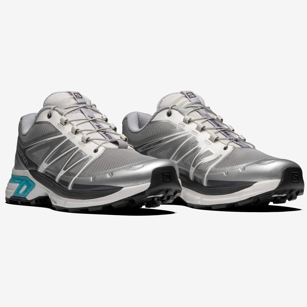 Men's Salomon XT-WINGS 2 ADVANCED Sneakers Grey/Silver Metal/Blue | RYBM-37054