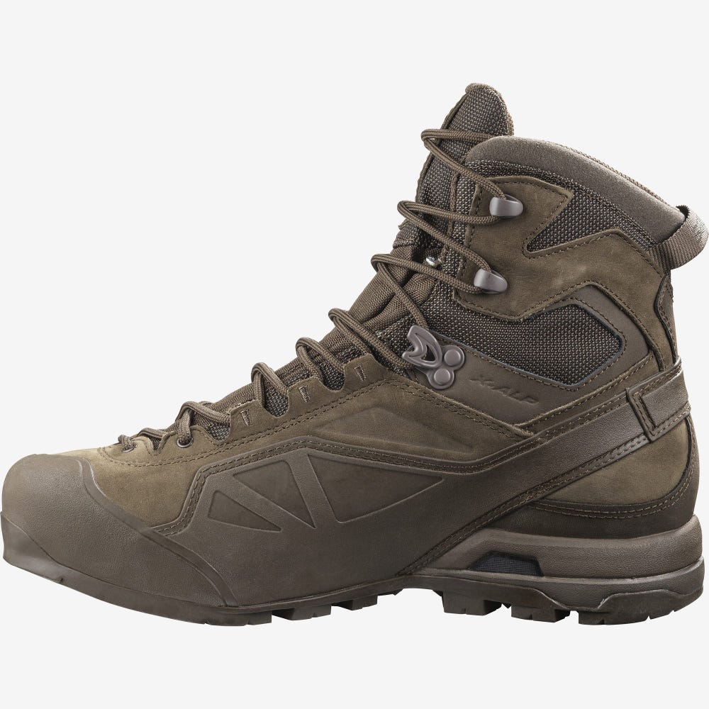 Men's Salomon X ALP GORE-TEX FORCES Tactical Boots Brown | ZTYX-93650