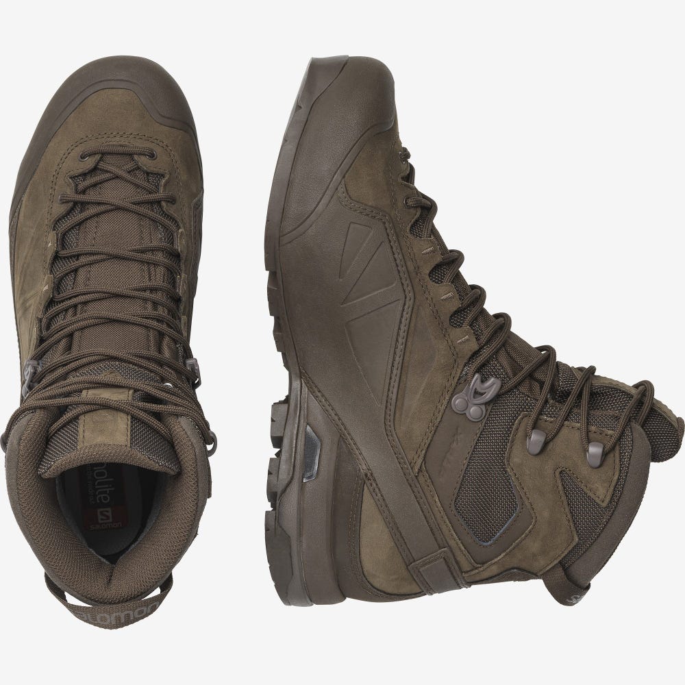Men's Salomon X ALP GORE-TEX FORCES Tactical Boots Brown | ZTYX-93650