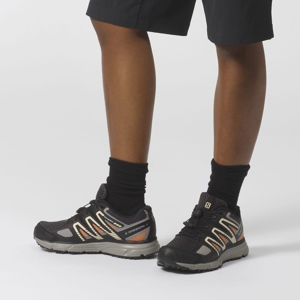 Men's Salomon X-MISSION 4 Sneakers Black/Orange | VPUT-37465