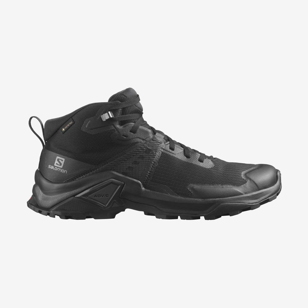 Men\'s Salomon X RAISE 2 MID GORE-TEX Hiking Boots Black | YFDW-98652