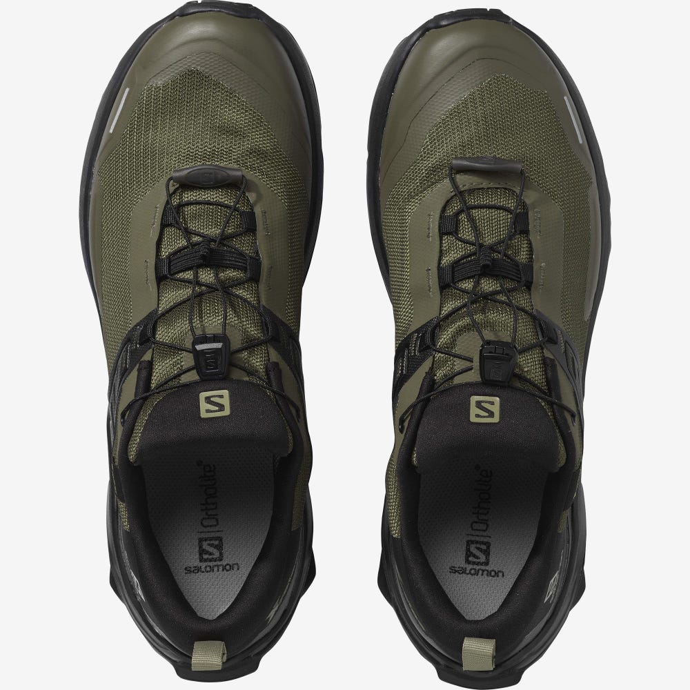 Men's Salomon X RAISE GORE-TEX Hiking Shoes Olive/Black | VZHM-15940