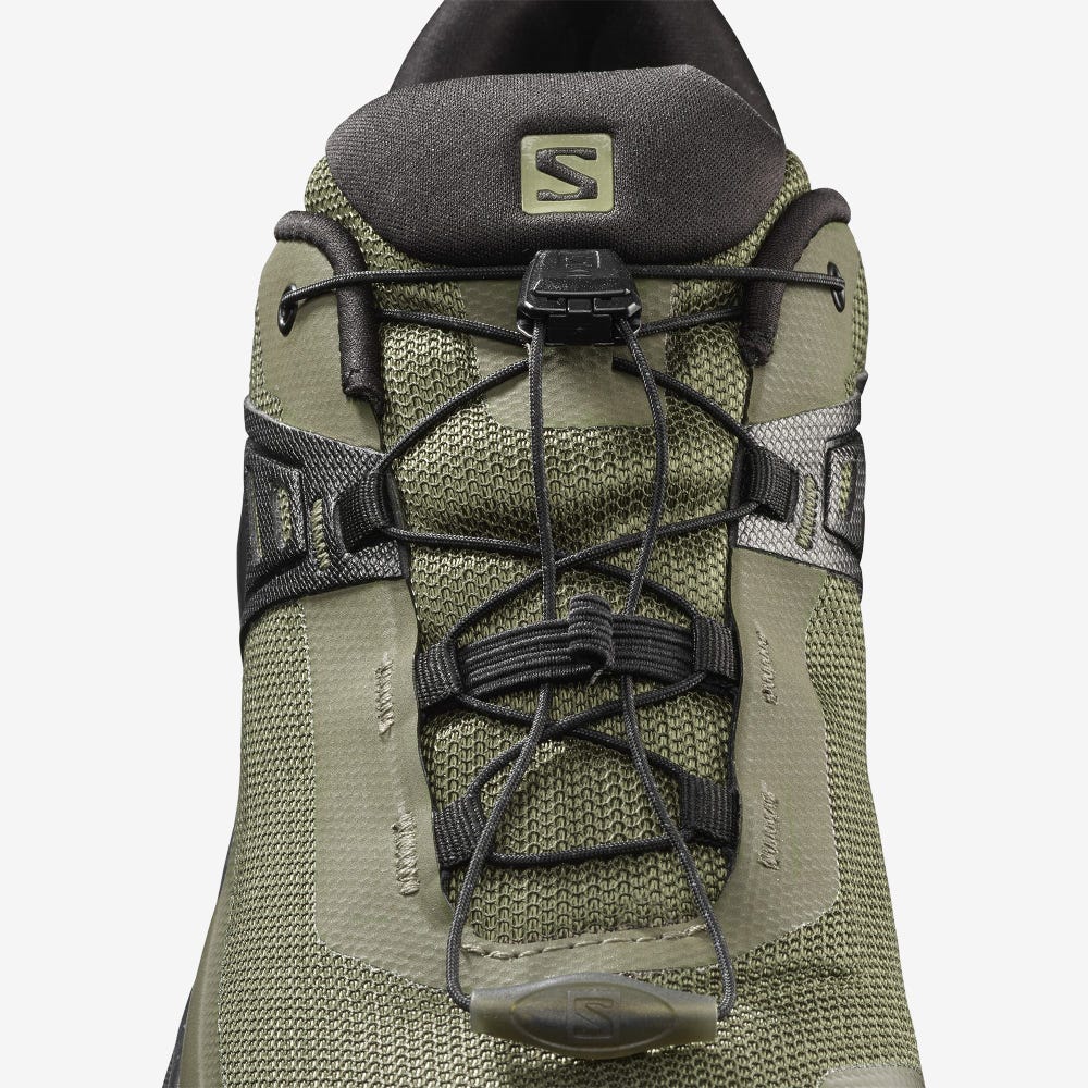 Men's Salomon X RAISE GORE-TEX Hiking Shoes Olive/Black | VZHM-15940