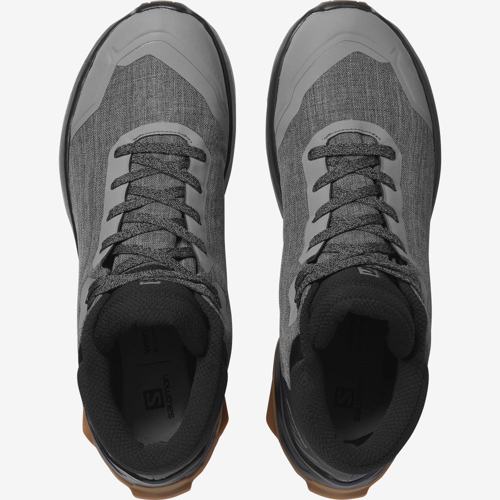 Men's Salomon X REVEAL CHUKKA CLIMASALOMON™ WATERPROOF Winter Boots Grey/Black | YLON-01629