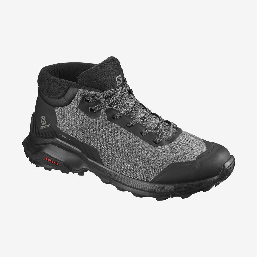 Men\'s Salomon X REVEAL CHUKKA CLIMASALOMON™ WATERPROOF Winter Boots Black | ZYJL-48679