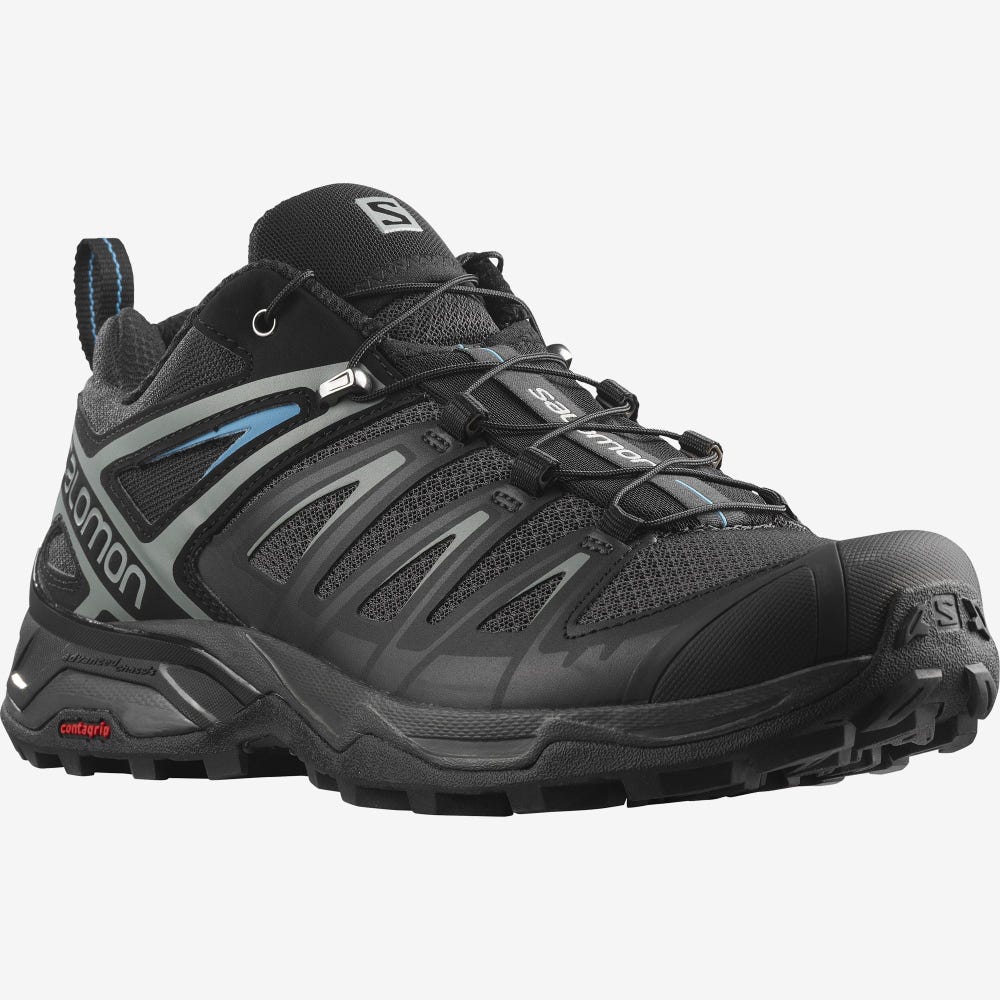 Men's Salomon X ULTRA 3 Hiking Shoes Black/Dark Blue | KXCF-15327