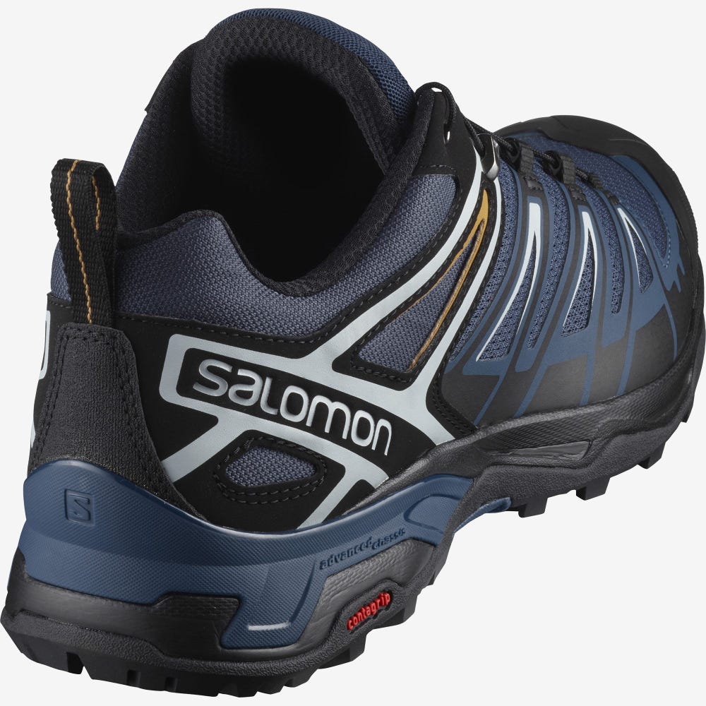 Men's Salomon X ULTRA 3 Hiking Shoes Navy/Black | SRIQ-89561