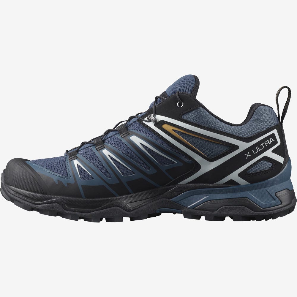 Men's Salomon X ULTRA 3 Hiking Shoes Navy/Black | SRIQ-89561