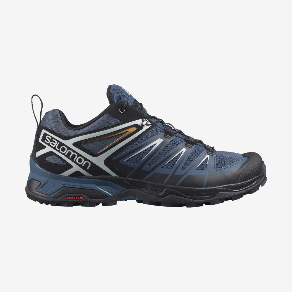 Men\'s Salomon X ULTRA 3 Hiking Shoes Navy/Black | SRIQ-89561