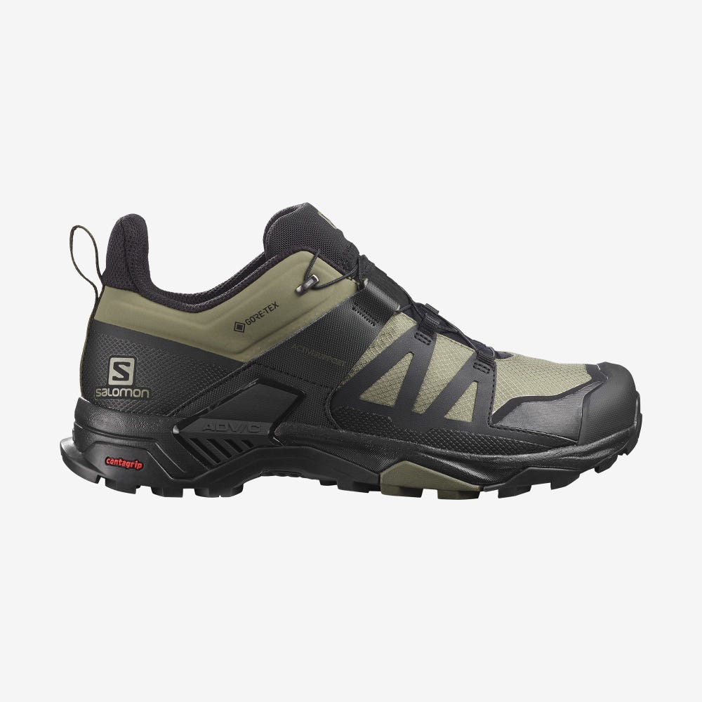 Men\'s Salomon X ULTRA 4 GORE-TEX Hiking Shoes Deep Green/Black/Olive | EUFA-60948