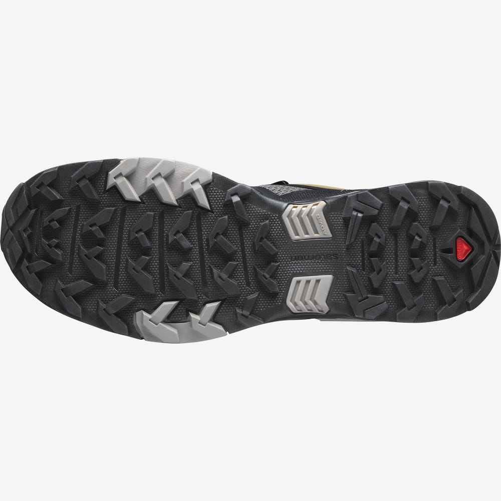 Men's Salomon X ULTRA 4 Hiking Shoes Black/Khaki | RYFT-52081
