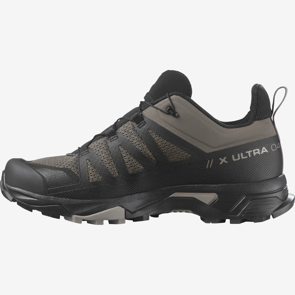 Men's Salomon X ULTRA 4 Hiking Shoes Black/Khaki | RYFT-52081