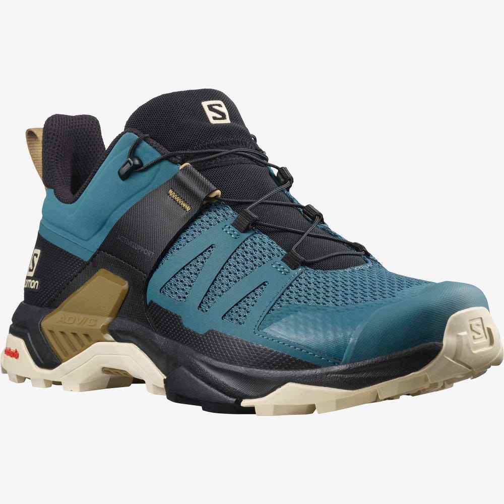Men's Salomon X ULTRA 4 Hiking Shoes Blue/Brown | FVSR-83617