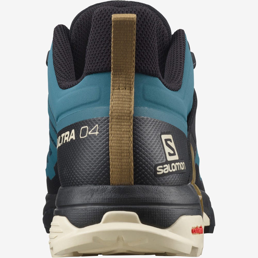 Men's Salomon X ULTRA 4 Hiking Shoes Blue/Brown | FVSR-83617