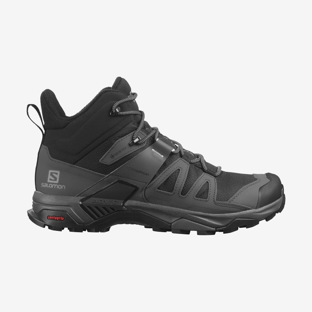 Men\'s Salomon X ULTRA 4 MID GORE-TEX Hiking Boots Black/Blue | ARKC-43260