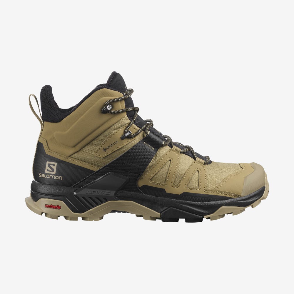 Men\'s Salomon X ULTRA 4 MID GORE-TEX Hiking Boots Brown/Black | FBZI-75061