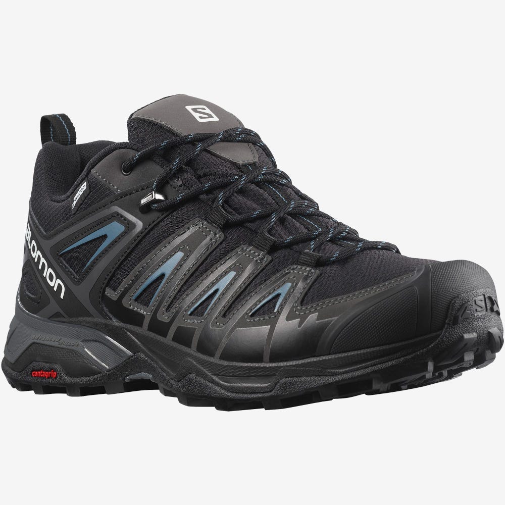 Men's Salomon X ULTRA PIONEER CLIMASALOMON™ WATERPROOF Hiking Shoes Black | PBUG-21854