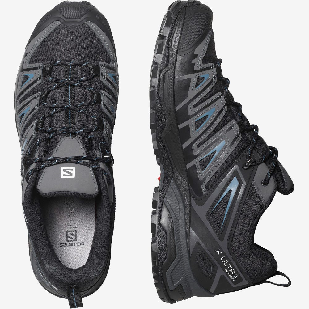 Men's Salomon X ULTRA PIONEER CLIMASALOMON™ WATERPROOF Hiking Shoes Black | PBUG-21854