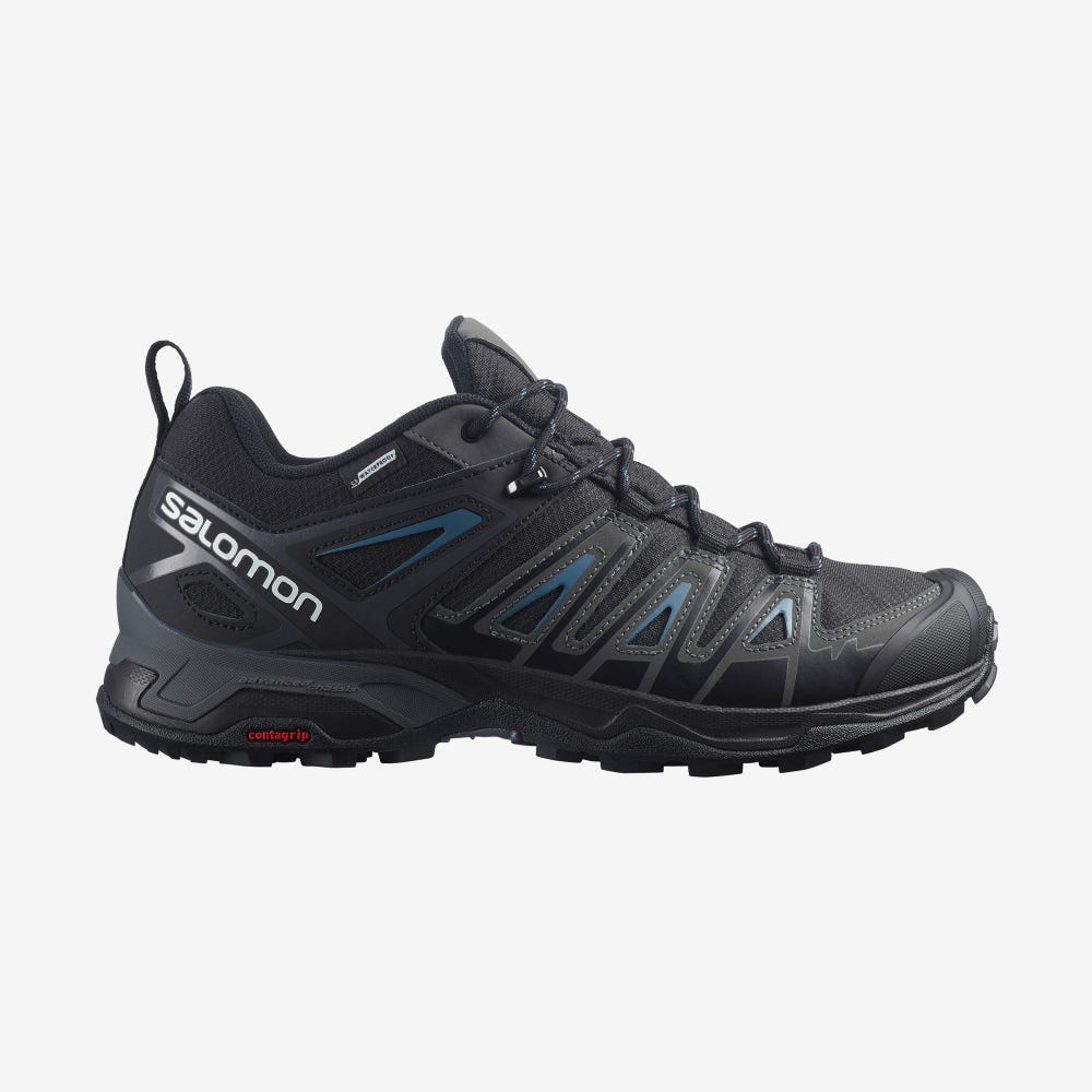 Men\'s Salomon X ULTRA PIONEER CLIMASALOMON™ WATERPROOF Hiking Shoes Black | PBUG-21854