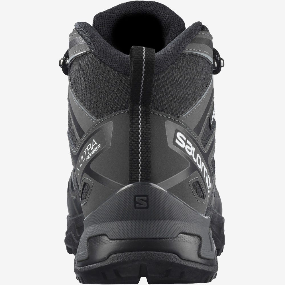Men's Salomon X ULTRA PIONEER MID CLIMASALOMON™ WATERPROOF Hiking Boots Black | NGWR-74083