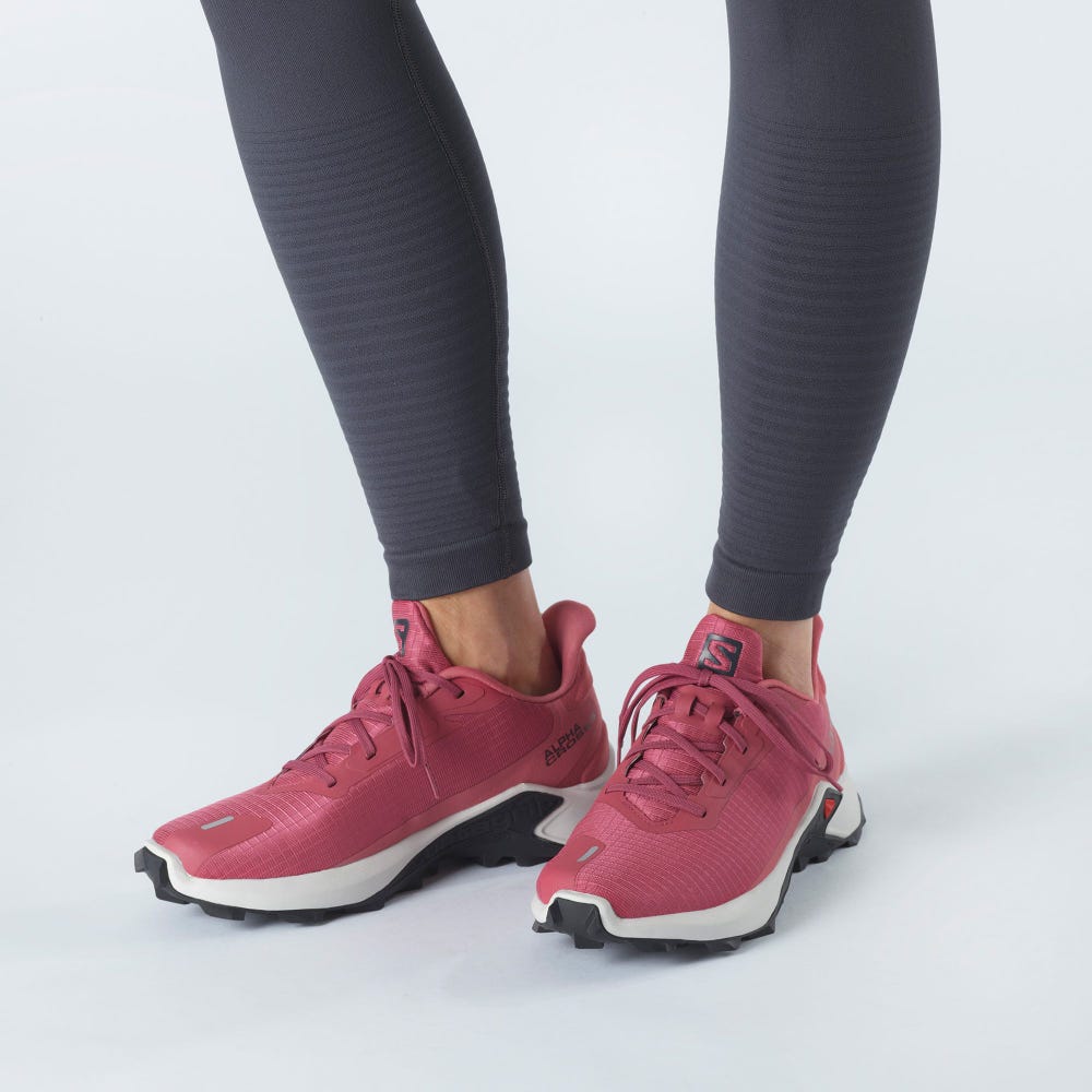 Women's Salomon ALPHACROSS 3 Trail Running Shoes Red/Purple | BJKE-71869
