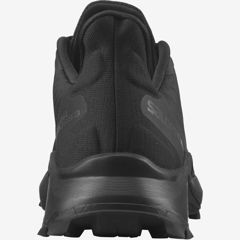 Women's Salomon ALPHACROSS 3 Trail Running Shoes Black | HPOW-54281
