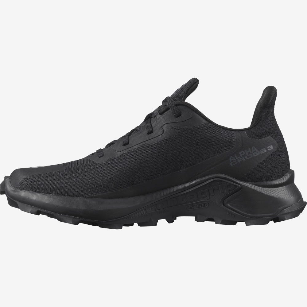 Women's Salomon ALPHACROSS 3 Trail Running Shoes Black | HPOW-54281