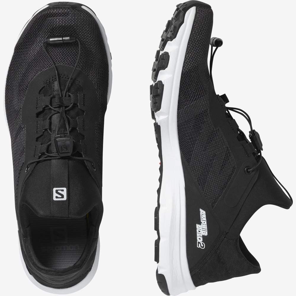 Women's Salomon AMPHIB BOLD 2 Sandals Black/White/Black | SZBH-76492
