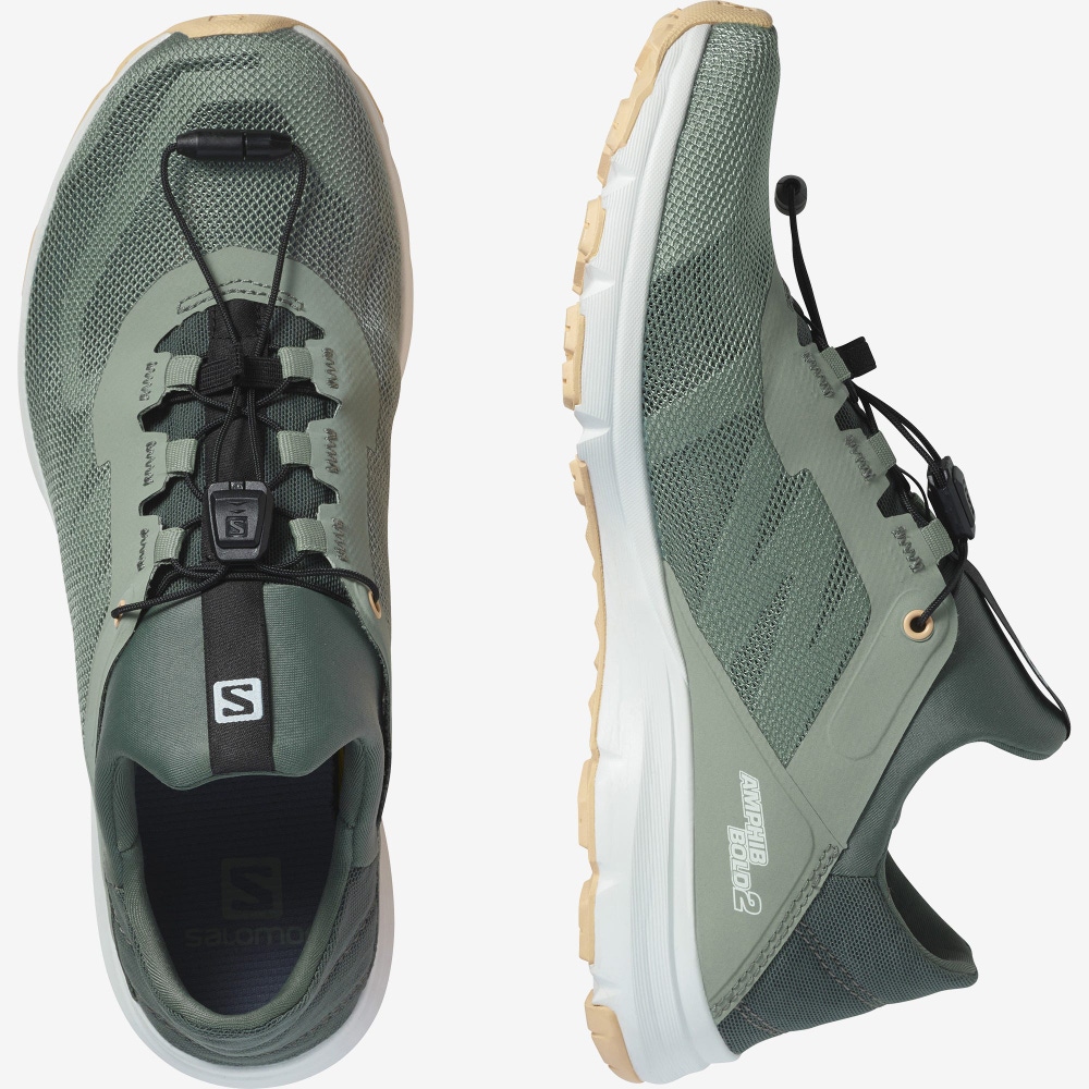 Women's Salomon AMPHIB BOLD 2 Sandals Green/Cream | BTHI-31207