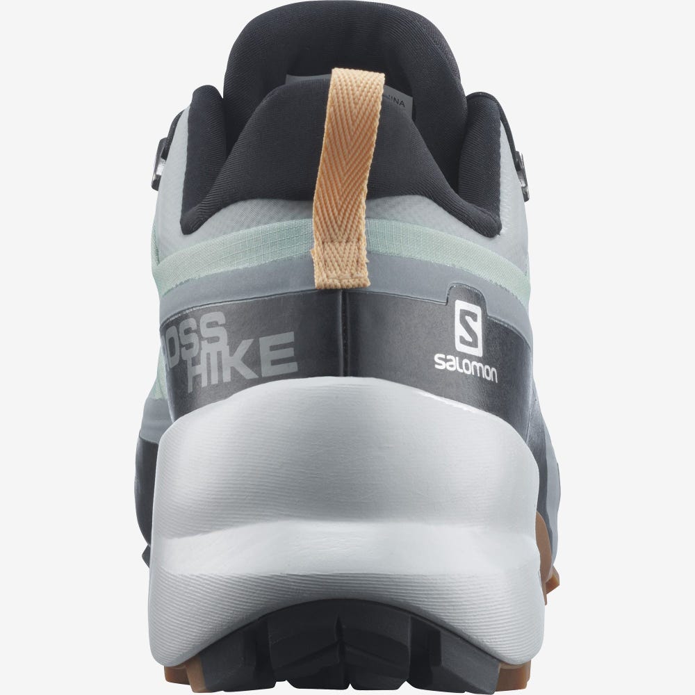 Women's Salomon CROSS HIKE GORE-TEX Hiking Shoes Green/Cream | AWDH-02965