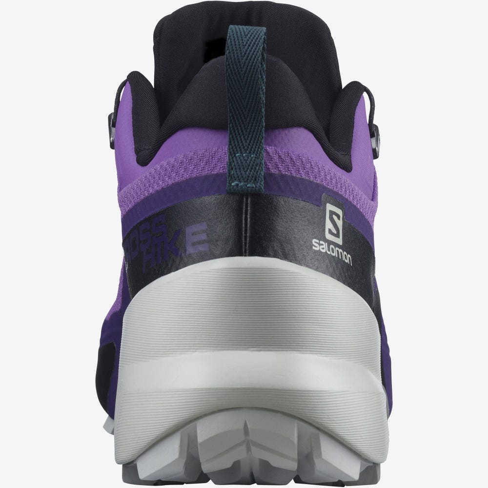 Women's Salomon CROSS HIKE GORE-TEX Hiking Shoes Royal Purple/Grey/Deep Turquoise | TYFI-41628