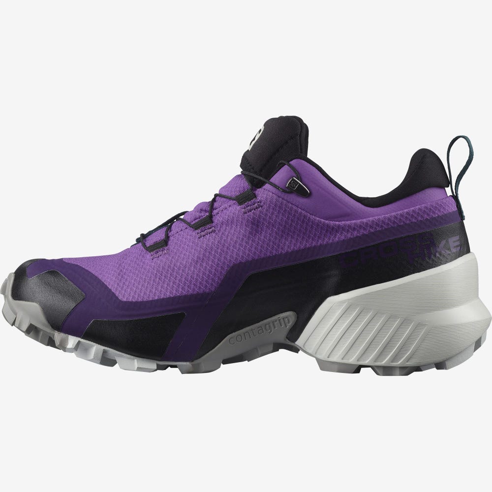 Women's Salomon CROSS HIKE GORE-TEX Hiking Shoes Royal Purple/Grey/Deep Turquoise | TYFI-41628