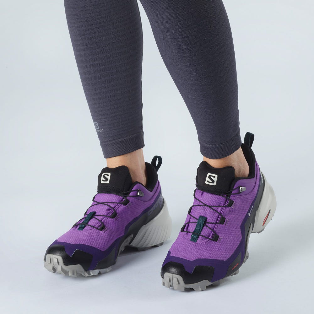 Women's Salomon CROSS HIKE GORE-TEX Hiking Shoes Royal Purple/Grey/Deep Turquoise | TYFI-41628
