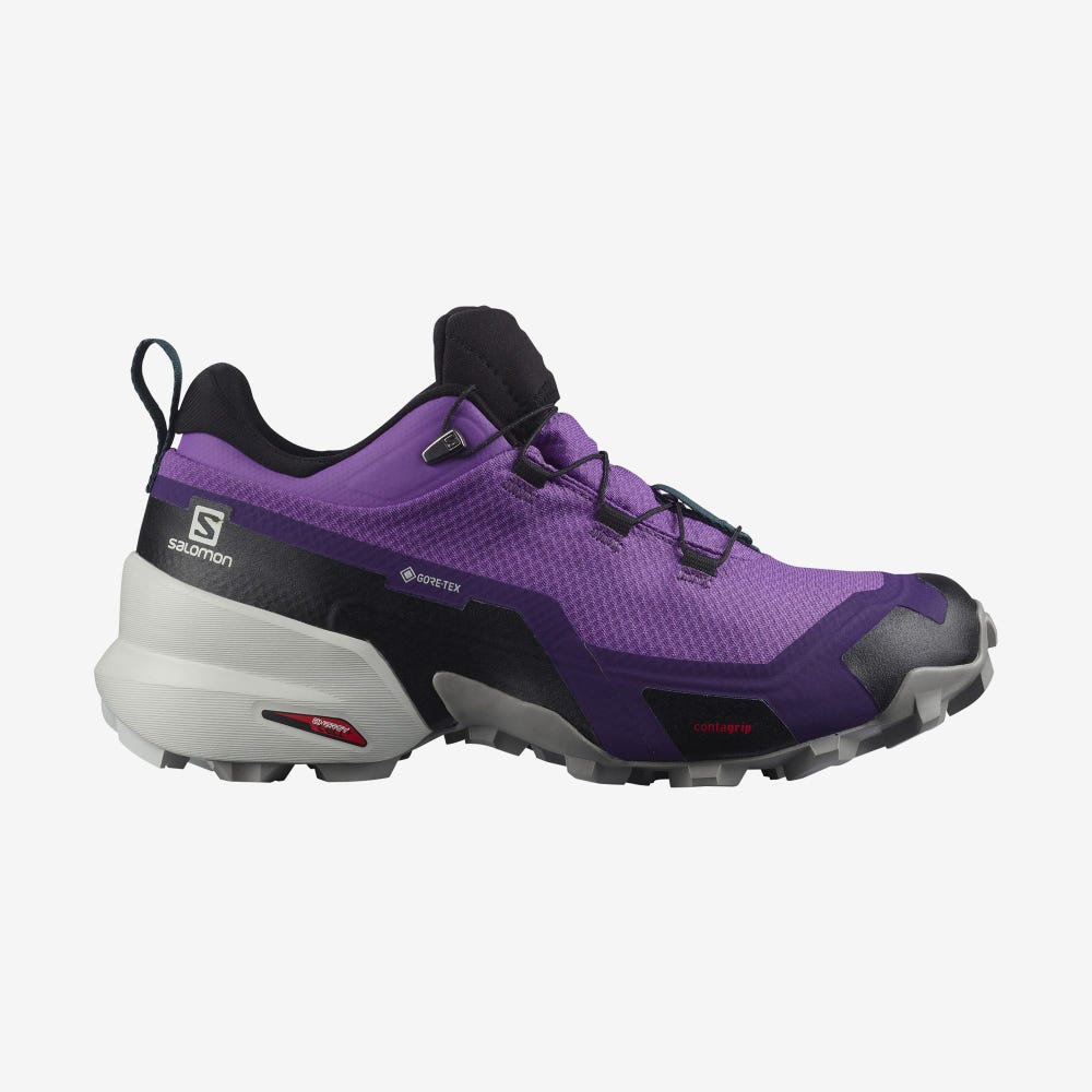 Women\'s Salomon CROSS HIKE GORE-TEX Hiking Shoes Royal Purple/Grey/Deep Turquoise | TYFI-41628