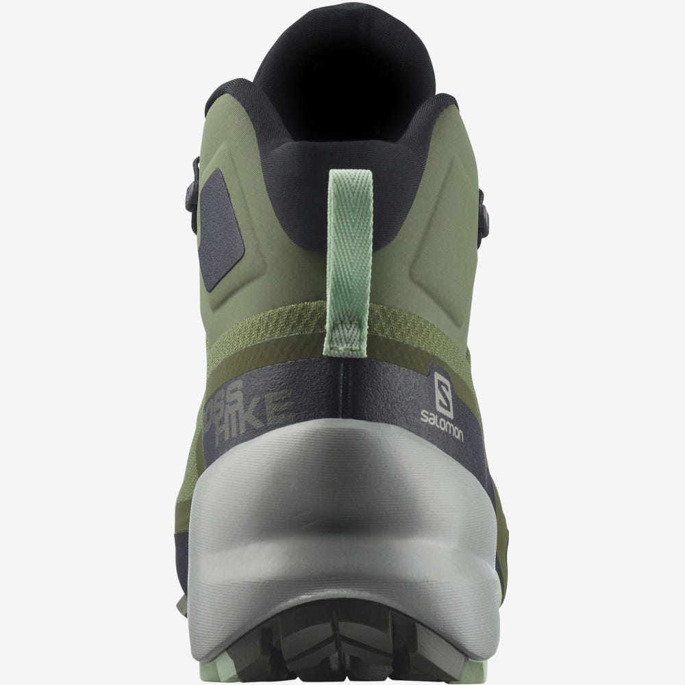 Women's Salomon CROSS HIKE MID GORE-TEX Hiking Boots Olive | LIER-81320