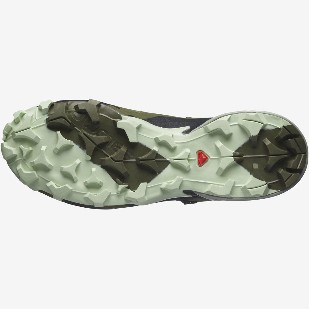 Women's Salomon CROSS HIKE MID GORE-TEX Hiking Boots Olive | LIER-81320