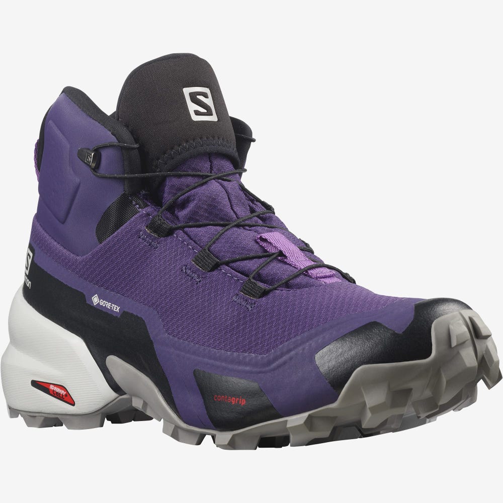 Women's Salomon CROSS HIKE MID GORE-TEX Hiking Boots Purple/Grey/Royal Purple | RAMJ-07294