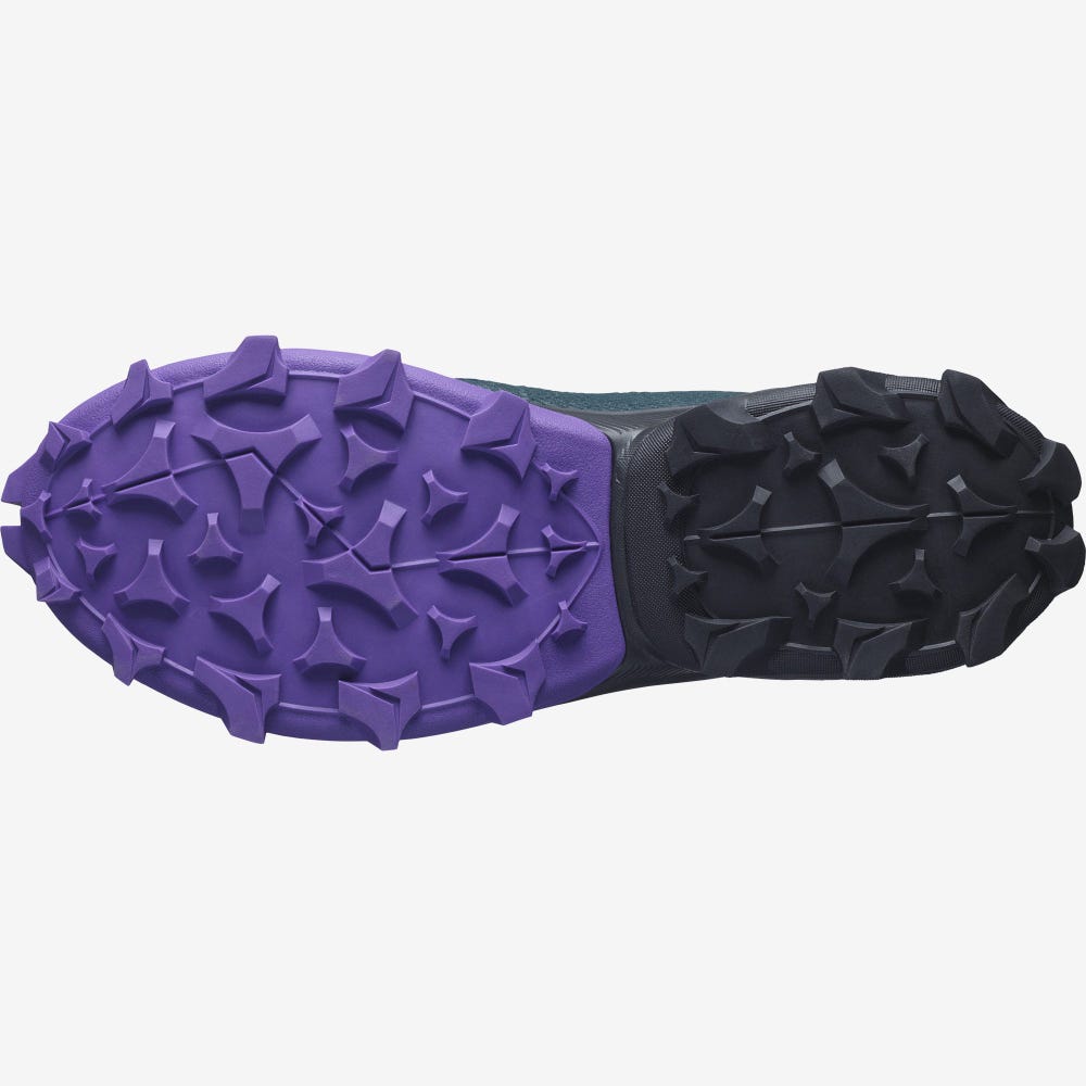 Women's Salomon CROSS OVER GORE-TEX Hiking Shoes Deep Green/Black/Royal Purple | JSTO-52073