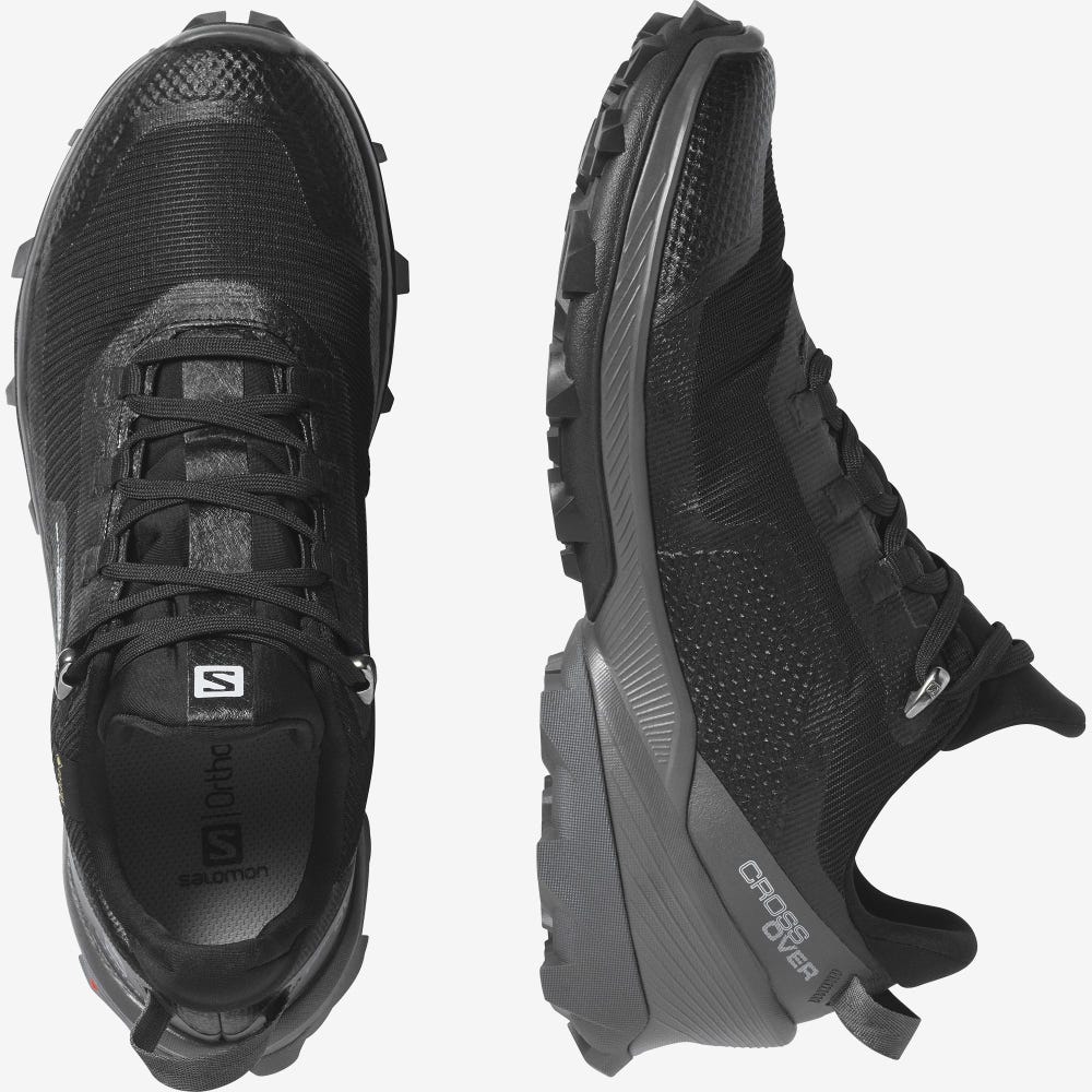 Women's Salomon CROSS OVER GORE-TEX Hiking Shoes Black | KSPB-68972