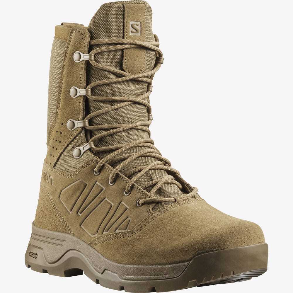 Women's Salomon GUARDIAN CLIMASALOMON™ WATERPROOF Tactical Boots Brown | ZKEO-03216