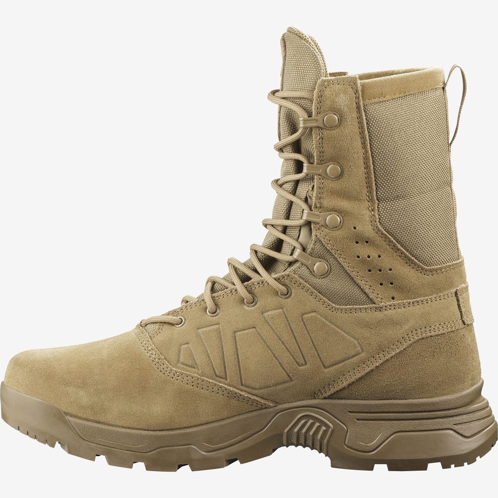 Women's Salomon GUARDIAN CLIMASALOMON™ WATERPROOF Tactical Boots Brown | ZKEO-03216