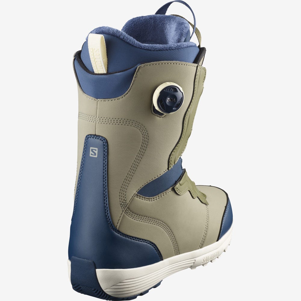 Women's Salomon IVY BOA Snowboard Boots Olive/Deep Green/Blue | WYHI-13856