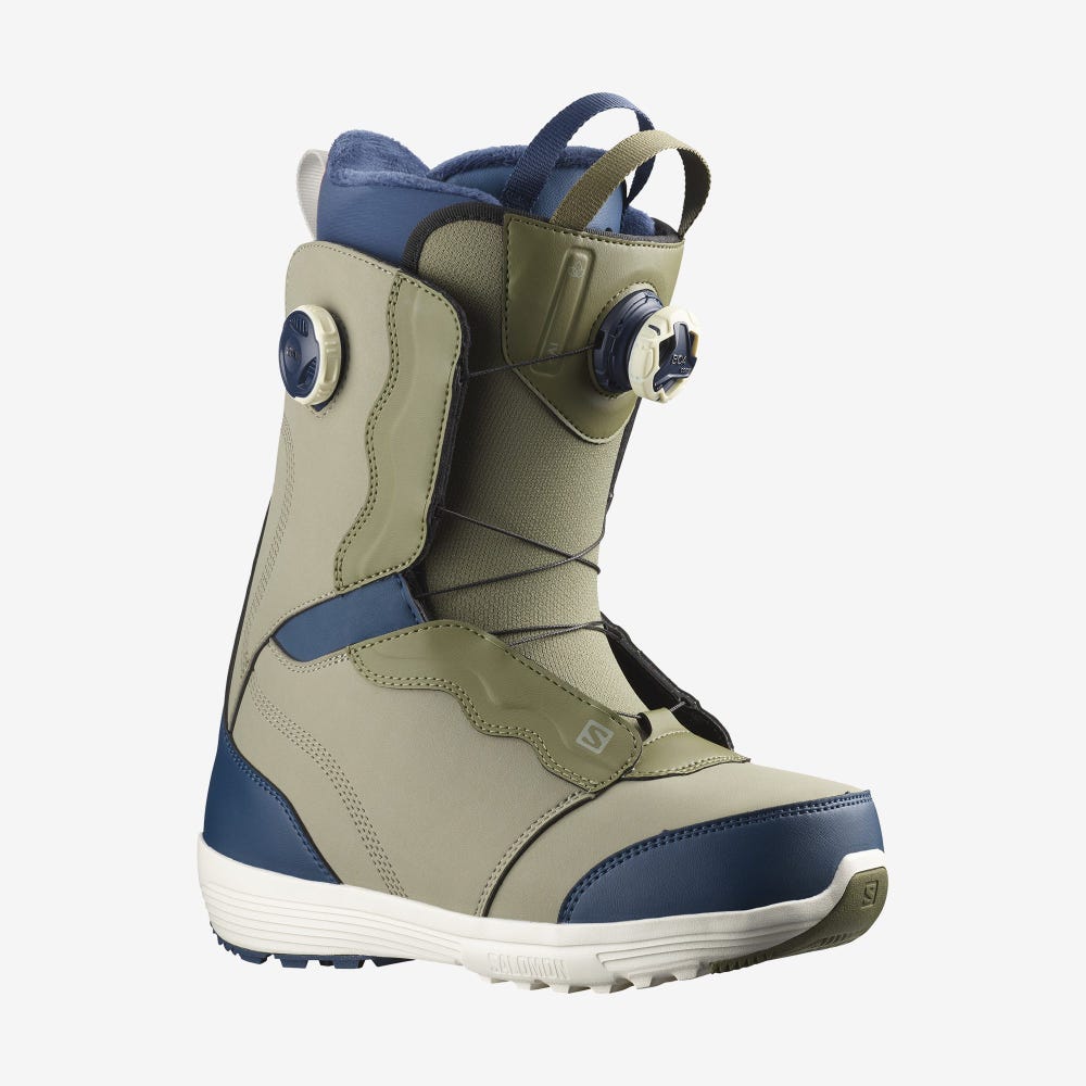 Women\'s Salomon IVY BOA Snowboard Boots Olive/Deep Green/Blue | WYHI-13856