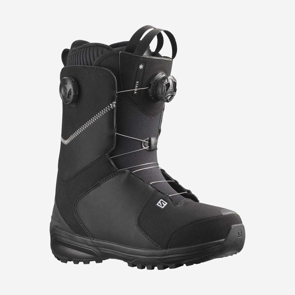 Women\'s Salomon KIANA DUAL BOA Snowboard Boots Black/Silver | LJYI-21385
