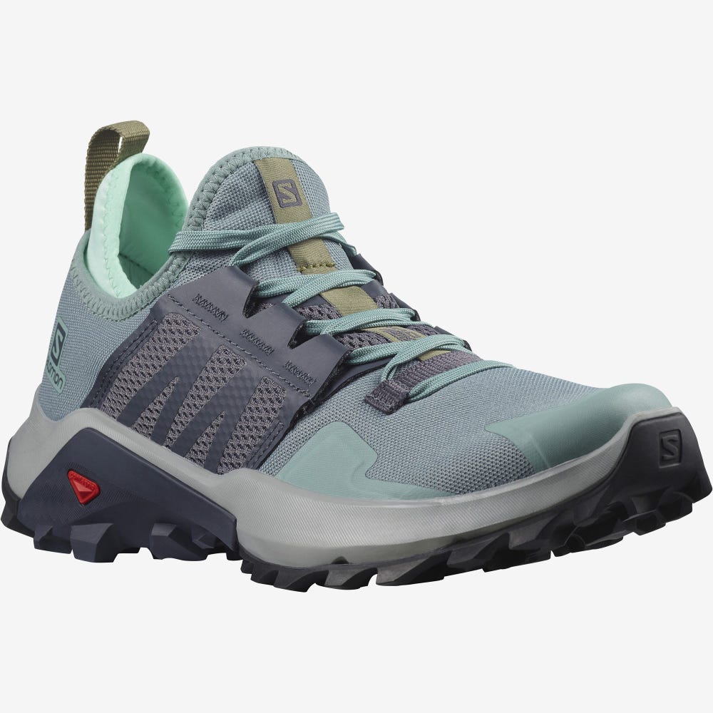 Women's Salomon MADCROSS Trail Running Shoes Green/Navy | DTUY-82690