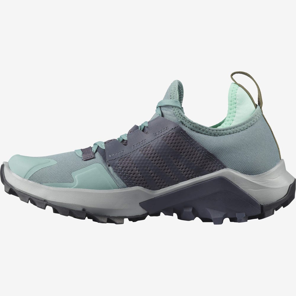 Women's Salomon MADCROSS Trail Running Shoes Green/Navy | DTUY-82690