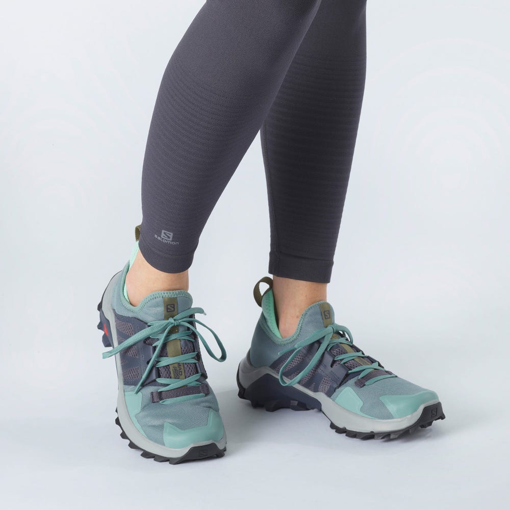 Women's Salomon MADCROSS Trail Running Shoes Green/Navy | DTUY-82690