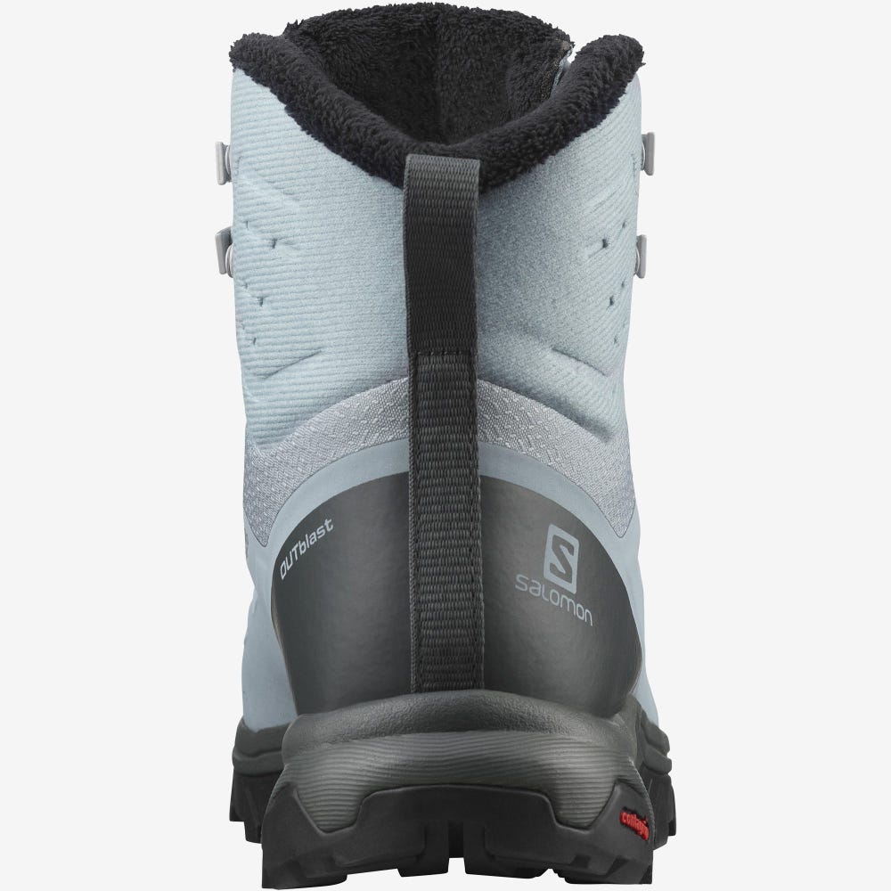 Women's Salomon OUTBLAST THINSULATE™ CLIMASALOMON™ WATERPROOF Winter Boots Green/Black | DKEF-10875